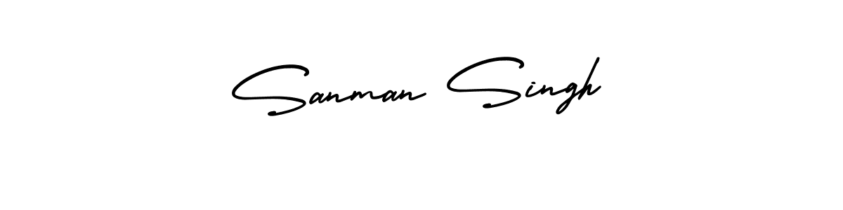 The best way (AmerikaSignatureDemo-Regular) to make a short signature is to pick only two or three words in your name. The name Sanman Singh include a total of six letters. For converting this name. Sanman Singh signature style 3 images and pictures png