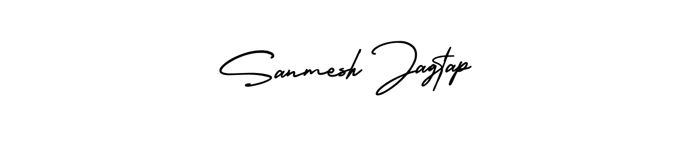 It looks lik you need a new signature style for name Sanmesh Jagtap. Design unique handwritten (AmerikaSignatureDemo-Regular) signature with our free signature maker in just a few clicks. Sanmesh Jagtap signature style 3 images and pictures png