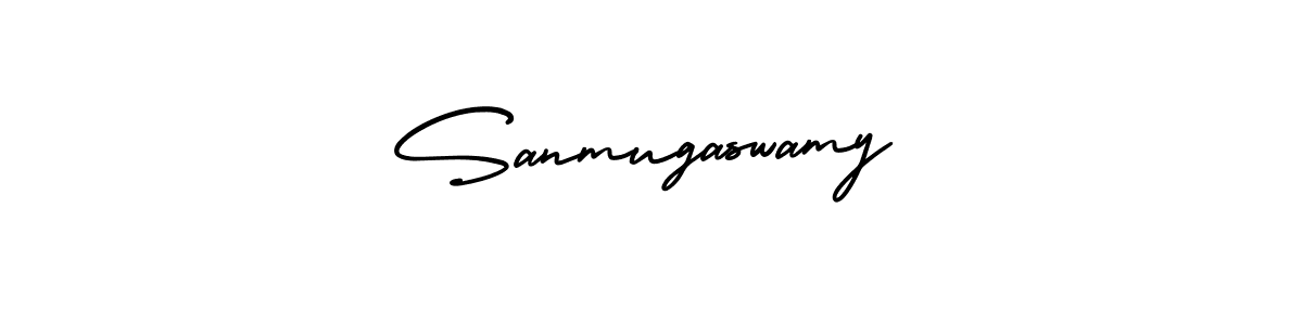 How to make Sanmugaswamy name signature. Use AmerikaSignatureDemo-Regular style for creating short signs online. This is the latest handwritten sign. Sanmugaswamy signature style 3 images and pictures png