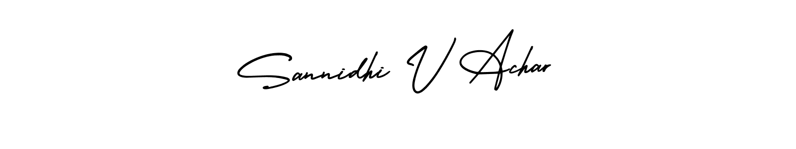 Also we have Sannidhi V Achar name is the best signature style. Create professional handwritten signature collection using AmerikaSignatureDemo-Regular autograph style. Sannidhi V Achar signature style 3 images and pictures png
