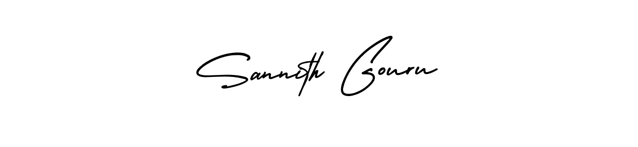 How to make Sannith Gouru signature? AmerikaSignatureDemo-Regular is a professional autograph style. Create handwritten signature for Sannith Gouru name. Sannith Gouru signature style 3 images and pictures png