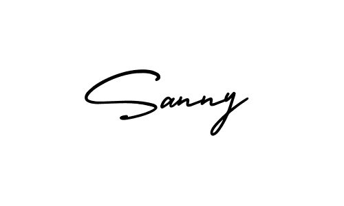 How to make Sanny name signature. Use AmerikaSignatureDemo-Regular style for creating short signs online. This is the latest handwritten sign. Sanny signature style 3 images and pictures png