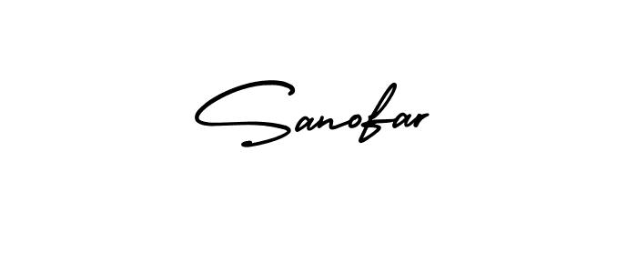 How to make Sanofar name signature. Use AmerikaSignatureDemo-Regular style for creating short signs online. This is the latest handwritten sign. Sanofar signature style 3 images and pictures png