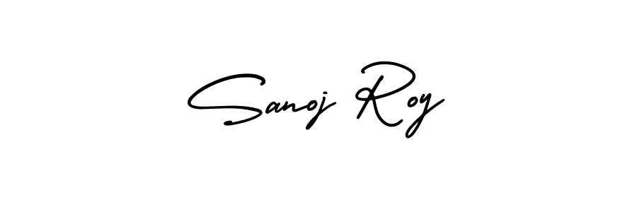 You should practise on your own different ways (AmerikaSignatureDemo-Regular) to write your name (Sanoj Roy) in signature. don't let someone else do it for you. Sanoj Roy signature style 3 images and pictures png