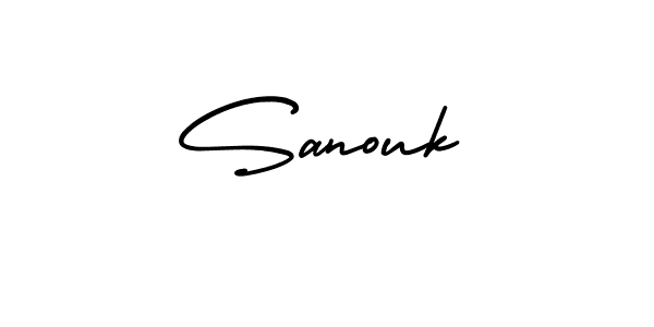 You should practise on your own different ways (AmerikaSignatureDemo-Regular) to write your name (Sanouk) in signature. don't let someone else do it for you. Sanouk signature style 3 images and pictures png