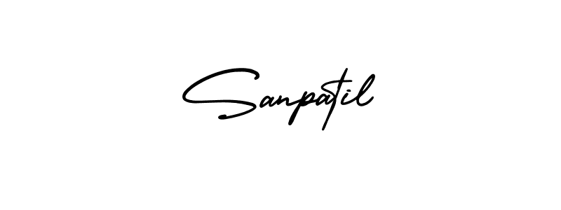 How to make Sanpatil name signature. Use AmerikaSignatureDemo-Regular style for creating short signs online. This is the latest handwritten sign. Sanpatil signature style 3 images and pictures png
