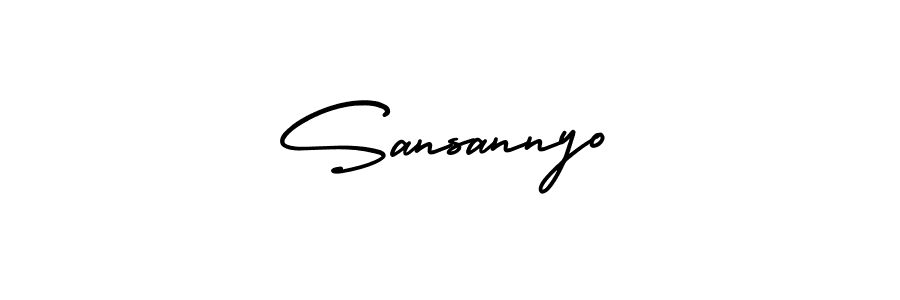 How to make Sansannyo signature? AmerikaSignatureDemo-Regular is a professional autograph style. Create handwritten signature for Sansannyo name. Sansannyo signature style 3 images and pictures png