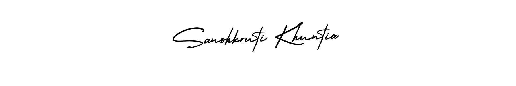 How to make Sanshkruti Khuntia name signature. Use AmerikaSignatureDemo-Regular style for creating short signs online. This is the latest handwritten sign. Sanshkruti Khuntia signature style 3 images and pictures png