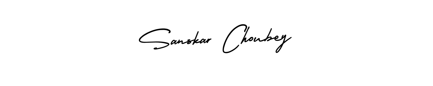This is the best signature style for the Sanskar Choubey name. Also you like these signature font (AmerikaSignatureDemo-Regular). Mix name signature. Sanskar Choubey signature style 3 images and pictures png