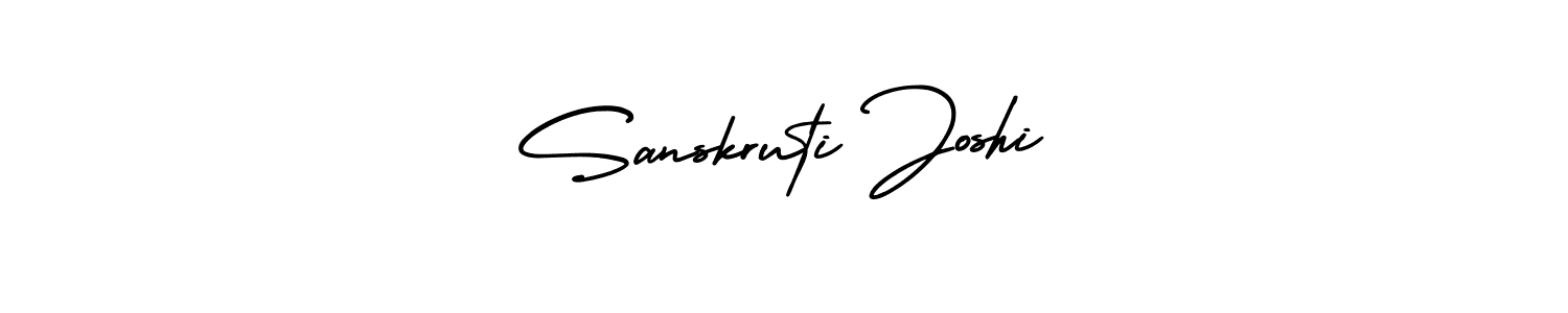 The best way (AmerikaSignatureDemo-Regular) to make a short signature is to pick only two or three words in your name. The name Sanskruti Joshi include a total of six letters. For converting this name. Sanskruti Joshi signature style 3 images and pictures png