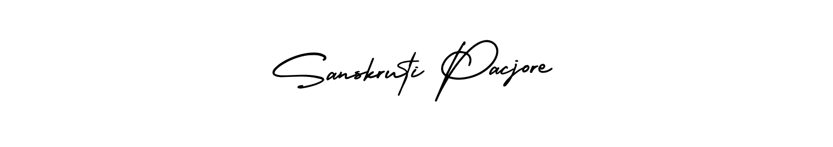 AmerikaSignatureDemo-Regular is a professional signature style that is perfect for those who want to add a touch of class to their signature. It is also a great choice for those who want to make their signature more unique. Get Sanskruti Pacjore name to fancy signature for free. Sanskruti Pacjore signature style 3 images and pictures png