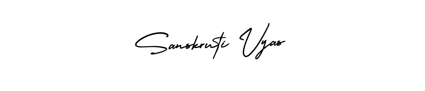 The best way (AmerikaSignatureDemo-Regular) to make a short signature is to pick only two or three words in your name. The name Sanskruti Vyas include a total of six letters. For converting this name. Sanskruti Vyas signature style 3 images and pictures png