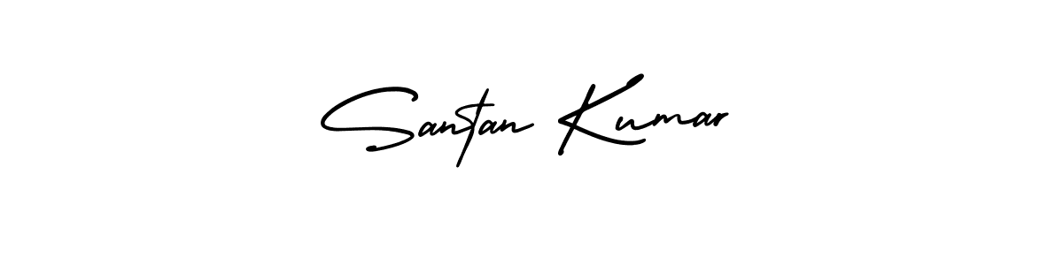 How to make Santan Kumar name signature. Use AmerikaSignatureDemo-Regular style for creating short signs online. This is the latest handwritten sign. Santan Kumar signature style 3 images and pictures png