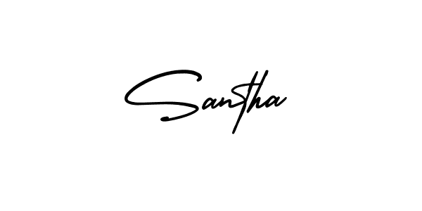 if you are searching for the best signature style for your name Santha. so please give up your signature search. here we have designed multiple signature styles  using AmerikaSignatureDemo-Regular. Santha signature style 3 images and pictures png