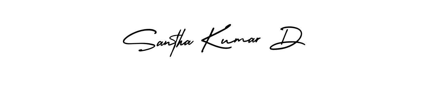 How to make Santha Kumar D name signature. Use AmerikaSignatureDemo-Regular style for creating short signs online. This is the latest handwritten sign. Santha Kumar D signature style 3 images and pictures png