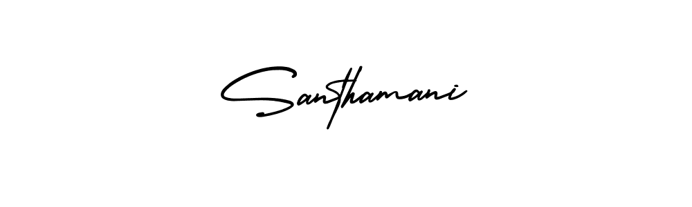 How to make Santhamani name signature. Use AmerikaSignatureDemo-Regular style for creating short signs online. This is the latest handwritten sign. Santhamani signature style 3 images and pictures png