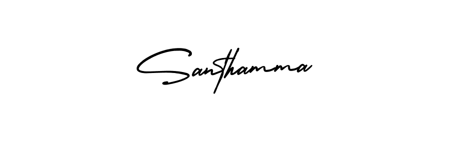 How to make Santhamma signature? AmerikaSignatureDemo-Regular is a professional autograph style. Create handwritten signature for Santhamma name. Santhamma signature style 3 images and pictures png
