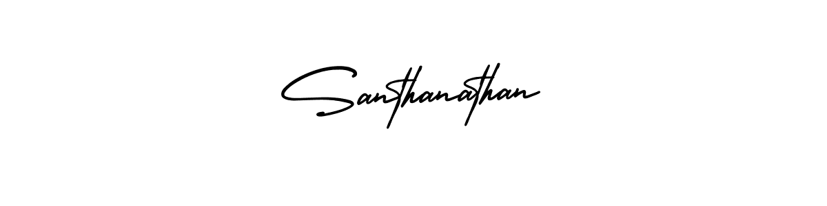 Santhanathan stylish signature style. Best Handwritten Sign (AmerikaSignatureDemo-Regular) for my name. Handwritten Signature Collection Ideas for my name Santhanathan. Santhanathan signature style 3 images and pictures png