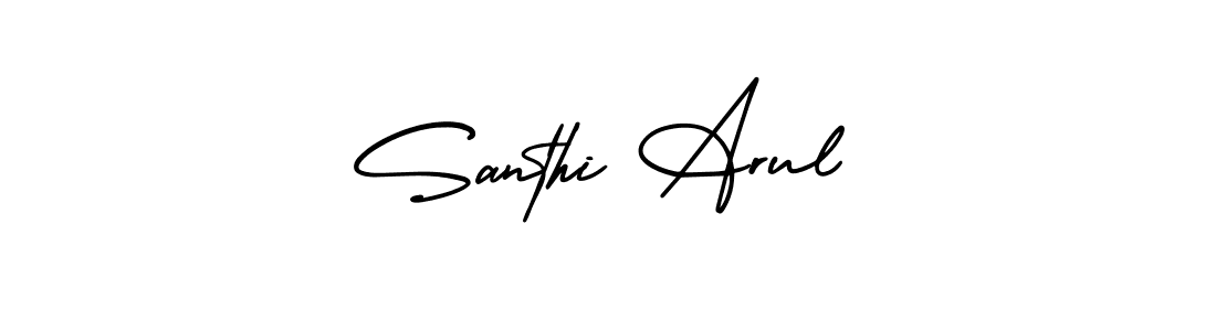 Santhi Arul stylish signature style. Best Handwritten Sign (AmerikaSignatureDemo-Regular) for my name. Handwritten Signature Collection Ideas for my name Santhi Arul. Santhi Arul signature style 3 images and pictures png