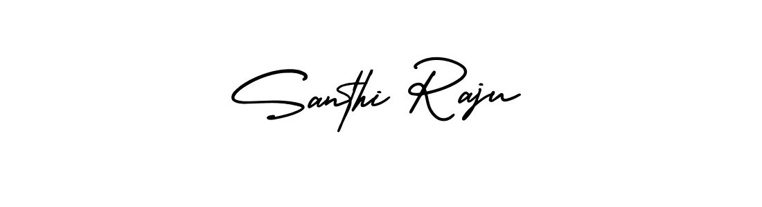 Make a beautiful signature design for name Santhi Raju. With this signature (AmerikaSignatureDemo-Regular) style, you can create a handwritten signature for free. Santhi Raju signature style 3 images and pictures png