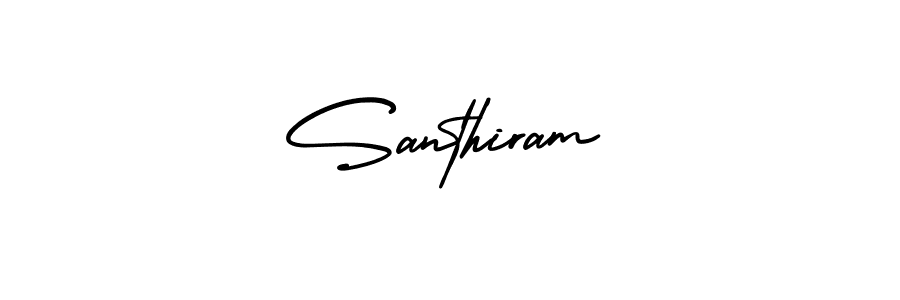 How to make Santhiram name signature. Use AmerikaSignatureDemo-Regular style for creating short signs online. This is the latest handwritten sign. Santhiram signature style 3 images and pictures png