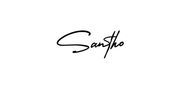 AmerikaSignatureDemo-Regular is a professional signature style that is perfect for those who want to add a touch of class to their signature. It is also a great choice for those who want to make their signature more unique. Get Santho name to fancy signature for free. Santho signature style 3 images and pictures png