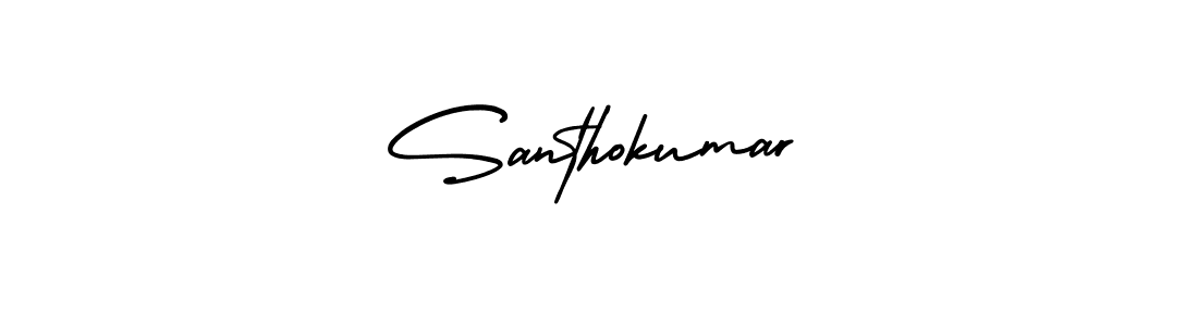 Similarly AmerikaSignatureDemo-Regular is the best handwritten signature design. Signature creator online .You can use it as an online autograph creator for name Santhokumar. Santhokumar signature style 3 images and pictures png