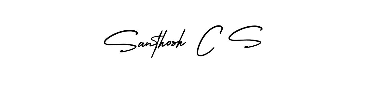 How to make Santhosh C S name signature. Use AmerikaSignatureDemo-Regular style for creating short signs online. This is the latest handwritten sign. Santhosh C S signature style 3 images and pictures png