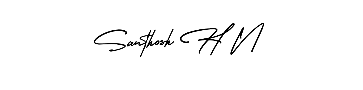 AmerikaSignatureDemo-Regular is a professional signature style that is perfect for those who want to add a touch of class to their signature. It is also a great choice for those who want to make their signature more unique. Get Santhosh H N name to fancy signature for free. Santhosh H N signature style 3 images and pictures png