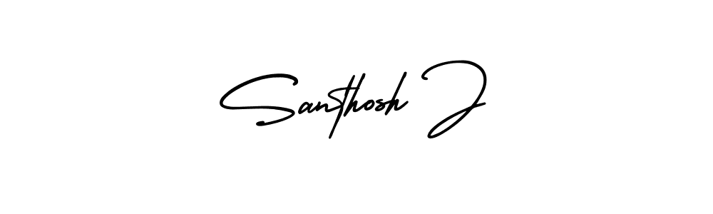This is the best signature style for the Santhosh J name. Also you like these signature font (AmerikaSignatureDemo-Regular). Mix name signature. Santhosh J signature style 3 images and pictures png