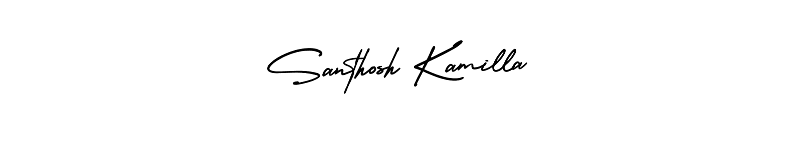 AmerikaSignatureDemo-Regular is a professional signature style that is perfect for those who want to add a touch of class to their signature. It is also a great choice for those who want to make their signature more unique. Get Santhosh Kamilla name to fancy signature for free. Santhosh Kamilla signature style 3 images and pictures png