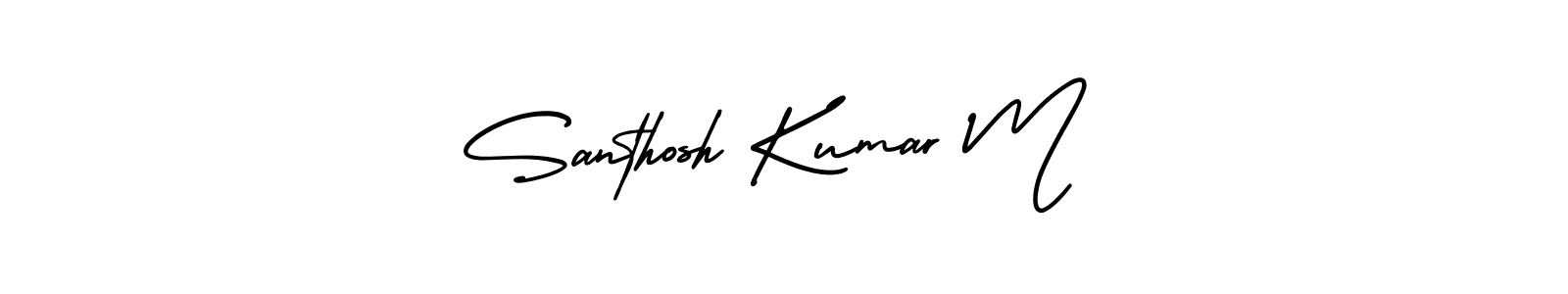How to make Santhosh Kumar M name signature. Use AmerikaSignatureDemo-Regular style for creating short signs online. This is the latest handwritten sign. Santhosh Kumar M signature style 3 images and pictures png