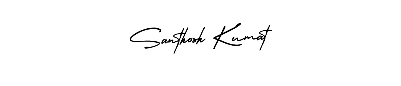 You should practise on your own different ways (AmerikaSignatureDemo-Regular) to write your name (Santhosh Kumat) in signature. don't let someone else do it for you. Santhosh Kumat signature style 3 images and pictures png