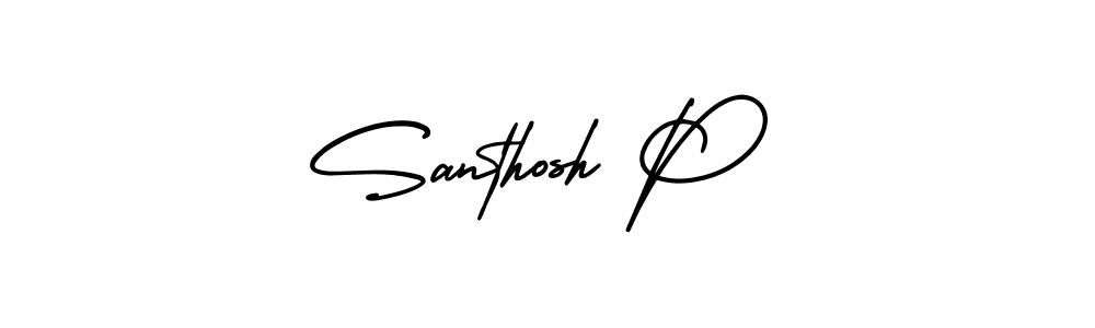 How to Draw Santhosh P signature style? AmerikaSignatureDemo-Regular is a latest design signature styles for name Santhosh P. Santhosh P signature style 3 images and pictures png