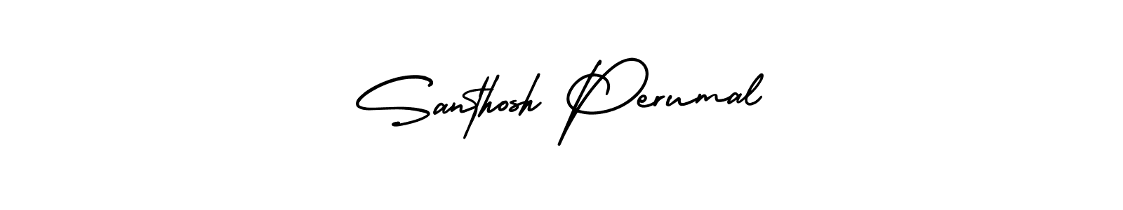 Use a signature maker to create a handwritten signature online. With this signature software, you can design (AmerikaSignatureDemo-Regular) your own signature for name Santhosh Perumal. Santhosh Perumal signature style 3 images and pictures png