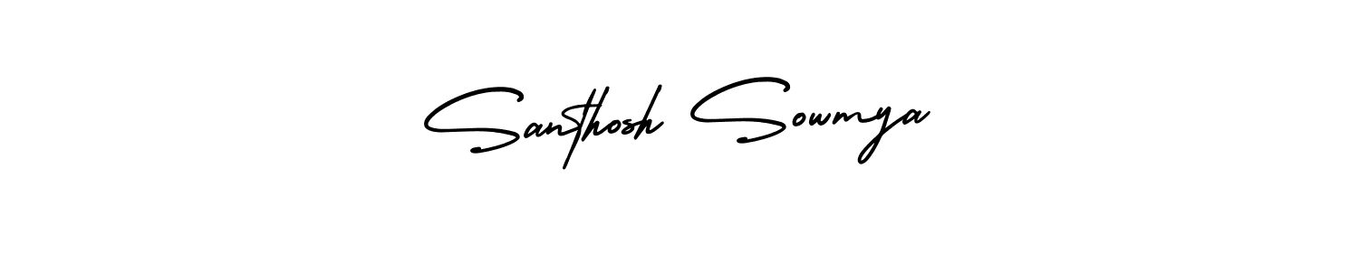 Use a signature maker to create a handwritten signature online. With this signature software, you can design (AmerikaSignatureDemo-Regular) your own signature for name Santhosh Sowmya. Santhosh Sowmya signature style 3 images and pictures png