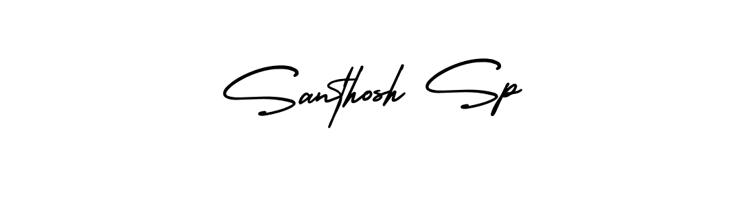 How to make Santhosh Sp name signature. Use AmerikaSignatureDemo-Regular style for creating short signs online. This is the latest handwritten sign. Santhosh Sp signature style 3 images and pictures png