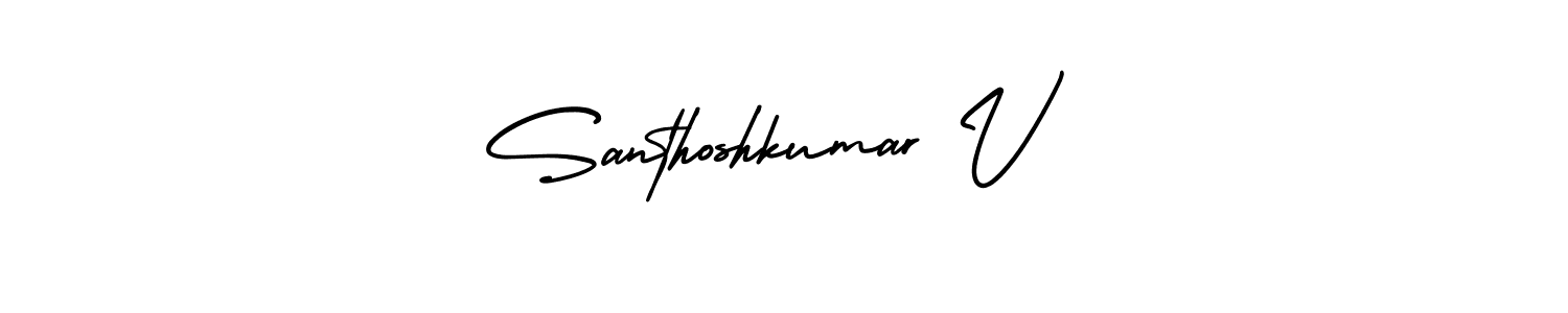 How to make Santhoshkumar V signature? AmerikaSignatureDemo-Regular is a professional autograph style. Create handwritten signature for Santhoshkumar V name. Santhoshkumar V signature style 3 images and pictures png