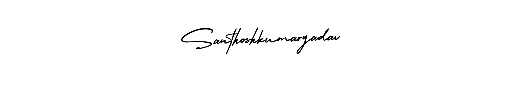 This is the best signature style for the Santhoshkumaryadav name. Also you like these signature font (AmerikaSignatureDemo-Regular). Mix name signature. Santhoshkumaryadav signature style 3 images and pictures png