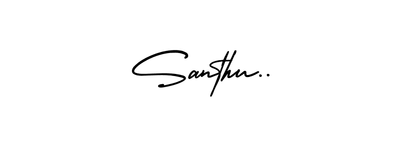 How to make Santhu.. name signature. Use AmerikaSignatureDemo-Regular style for creating short signs online. This is the latest handwritten sign. Santhu.. signature style 3 images and pictures png