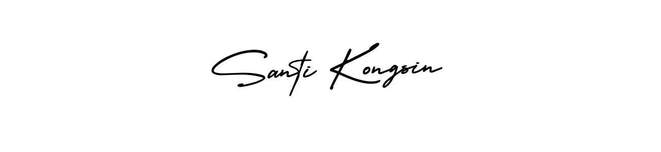 Create a beautiful signature design for name Santi Kongsin. With this signature (AmerikaSignatureDemo-Regular) fonts, you can make a handwritten signature for free. Santi Kongsin signature style 3 images and pictures png