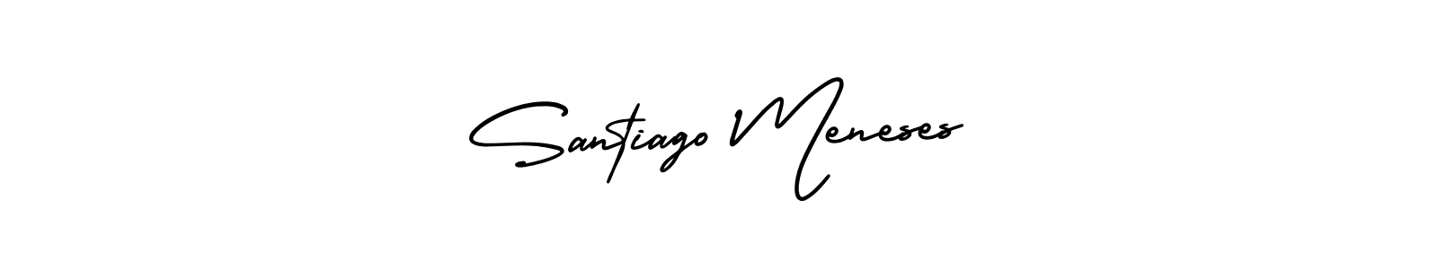 This is the best signature style for the Santiago Meneses name. Also you like these signature font (AmerikaSignatureDemo-Regular). Mix name signature. Santiago Meneses signature style 3 images and pictures png