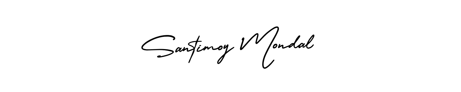 The best way (AmerikaSignatureDemo-Regular) to make a short signature is to pick only two or three words in your name. The name Santimoy Mondal include a total of six letters. For converting this name. Santimoy Mondal signature style 3 images and pictures png