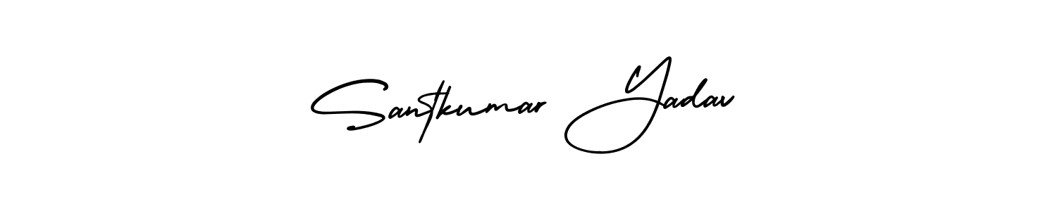 How to make Santkumar Yadav name signature. Use AmerikaSignatureDemo-Regular style for creating short signs online. This is the latest handwritten sign. Santkumar Yadav signature style 3 images and pictures png