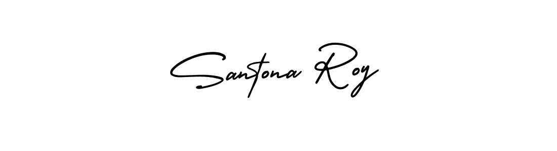 AmerikaSignatureDemo-Regular is a professional signature style that is perfect for those who want to add a touch of class to their signature. It is also a great choice for those who want to make their signature more unique. Get Santona Roy name to fancy signature for free. Santona Roy signature style 3 images and pictures png