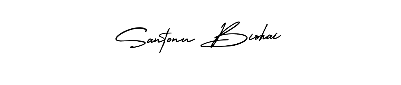 Make a beautiful signature design for name Santonu Bishai. With this signature (AmerikaSignatureDemo-Regular) style, you can create a handwritten signature for free. Santonu Bishai signature style 3 images and pictures png