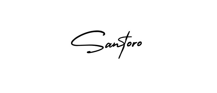 How to make Santoro name signature. Use AmerikaSignatureDemo-Regular style for creating short signs online. This is the latest handwritten sign. Santoro signature style 3 images and pictures png