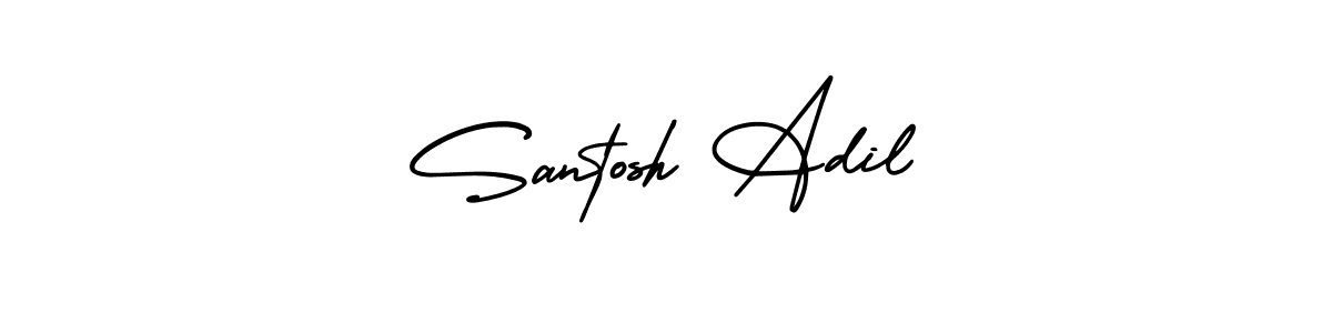 Santosh Adil stylish signature style. Best Handwritten Sign (AmerikaSignatureDemo-Regular) for my name. Handwritten Signature Collection Ideas for my name Santosh Adil. Santosh Adil signature style 3 images and pictures png