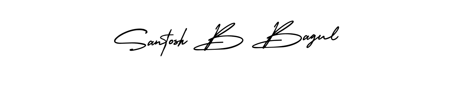 Santosh B Bagul stylish signature style. Best Handwritten Sign (AmerikaSignatureDemo-Regular) for my name. Handwritten Signature Collection Ideas for my name Santosh B Bagul. Santosh B Bagul signature style 3 images and pictures png