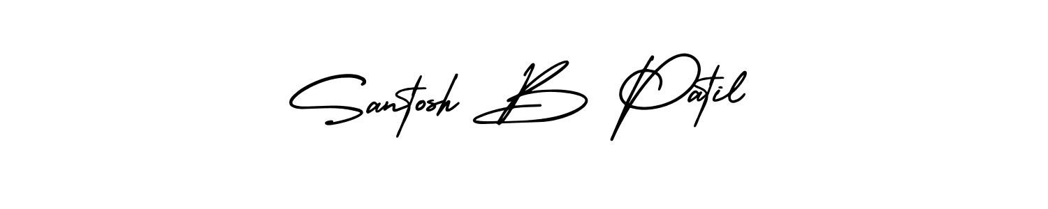 You should practise on your own different ways (AmerikaSignatureDemo-Regular) to write your name (Santosh B Patil) in signature. don't let someone else do it for you. Santosh B Patil signature style 3 images and pictures png